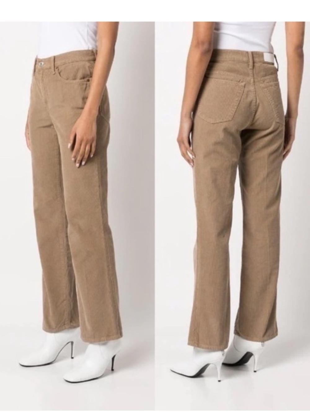 NWT Re/Done tan corduroy high waist straight leg pants women size 23